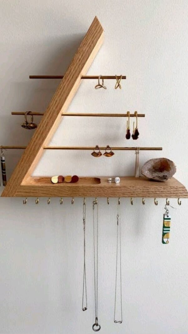 wall-Mounted Wooden Jewelry Organizer