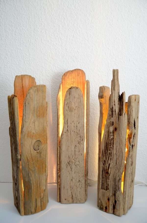 Natural Driftwood Table Lamp Set (2 pieces)