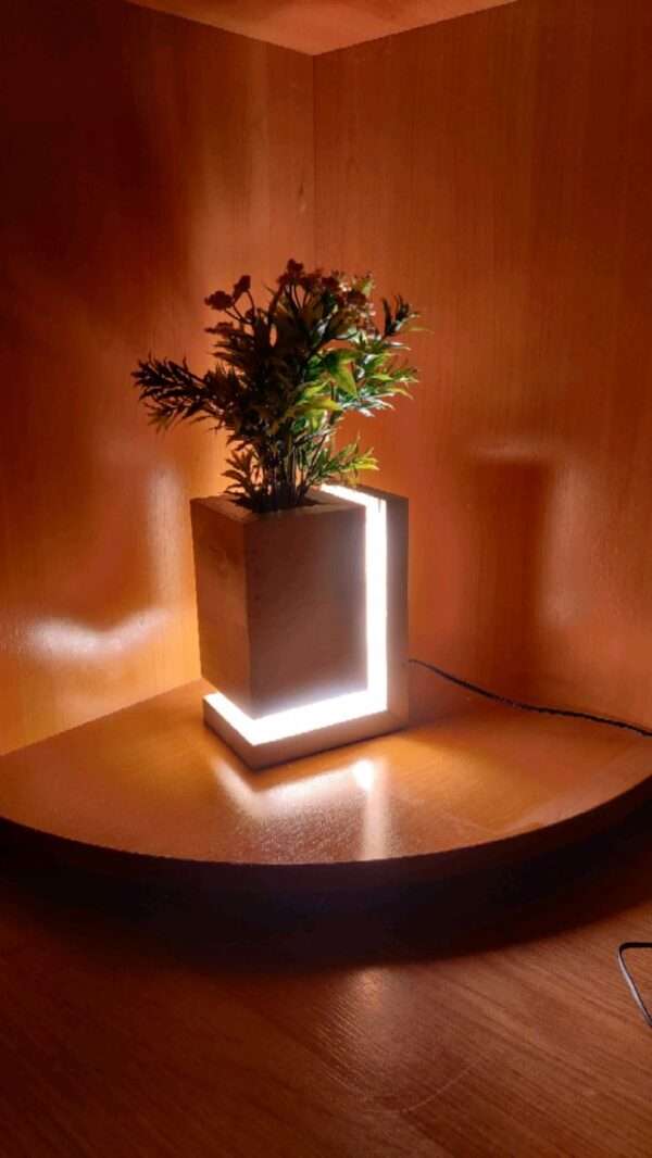 Modern Design Wooden Plant Pot with Light - Image 2