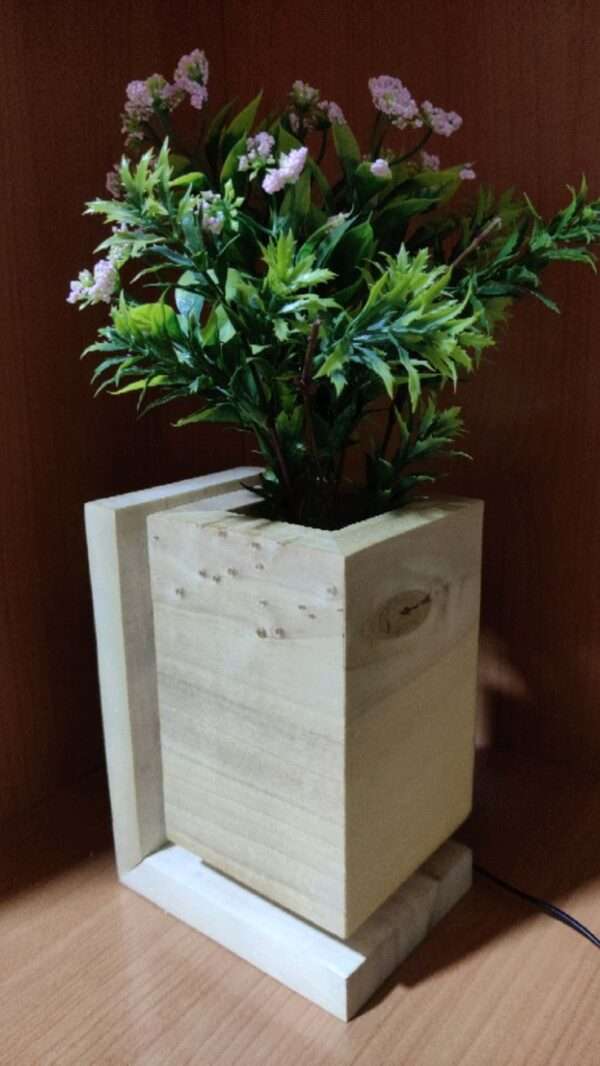 Modern Design Wooden Plant Pot with Light - Image 3