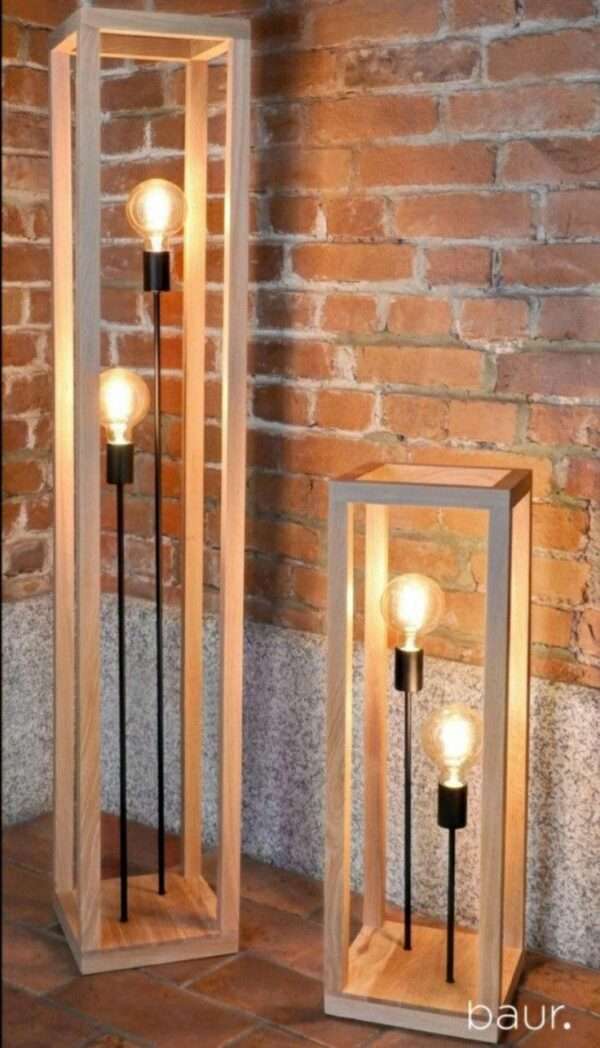 Elegant Wooden Floor Lamp (2 pieces)